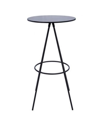 31" Rounded Wood and Iron Bar Table