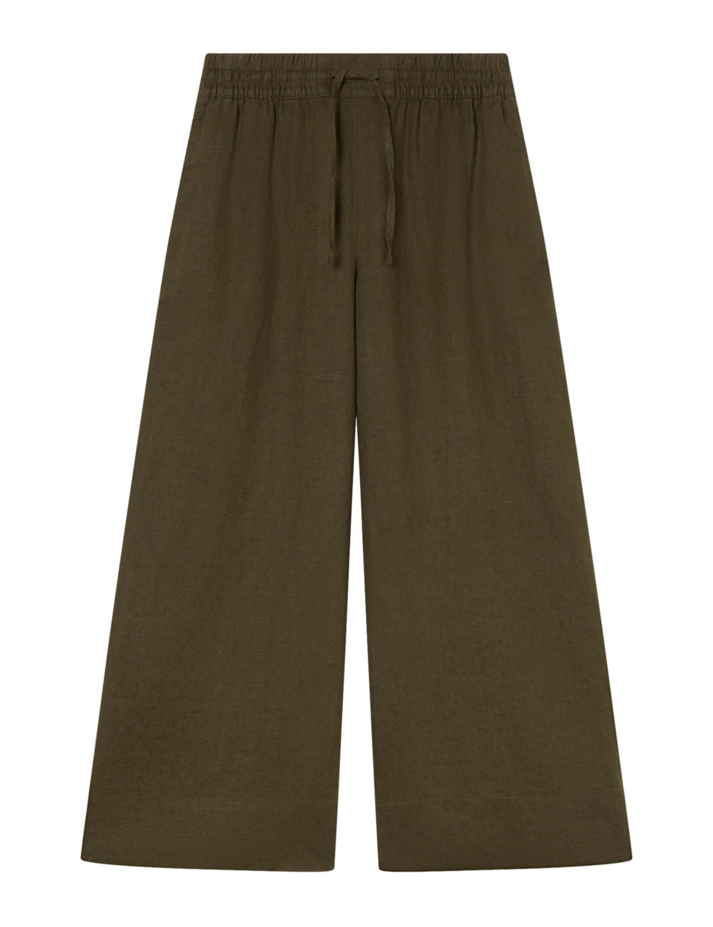 Женские брюки Whistles Elasticated Linen Crop, цвет: Хаки — фото 5