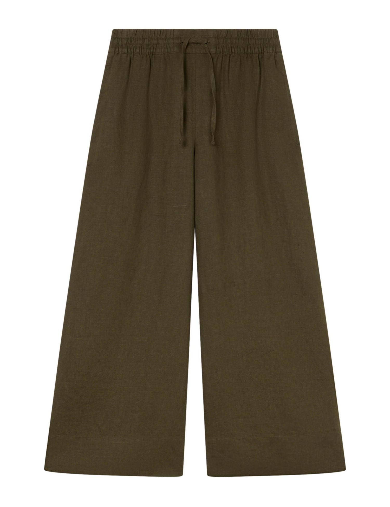 Women's Elasticated Linen Crop Trousers