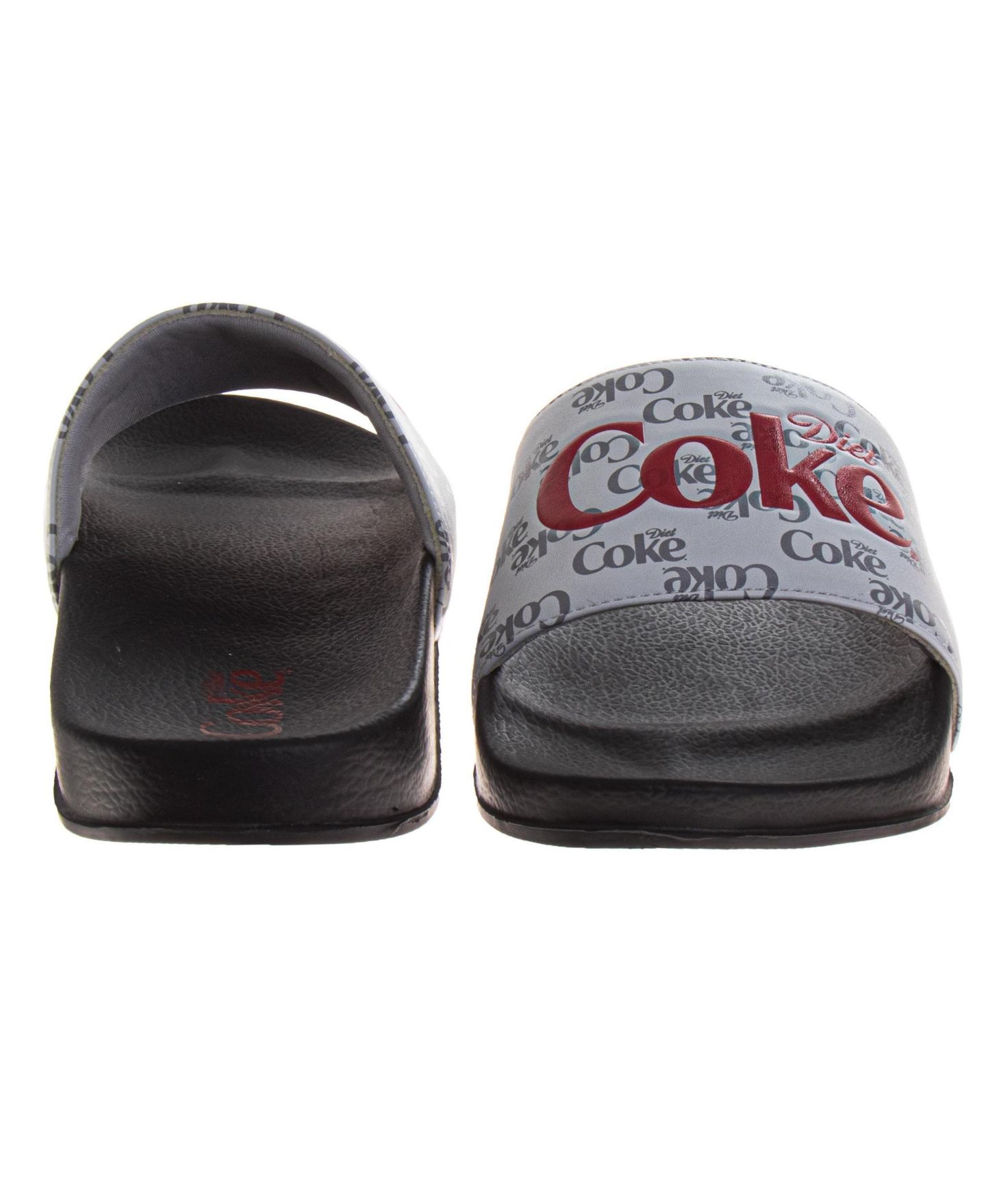 Мужские сандалии Coca-Cola Classic Script Pillow Slides UltraSoft Quick Dry Comfort, цвет: Серый чёрный — фото 5