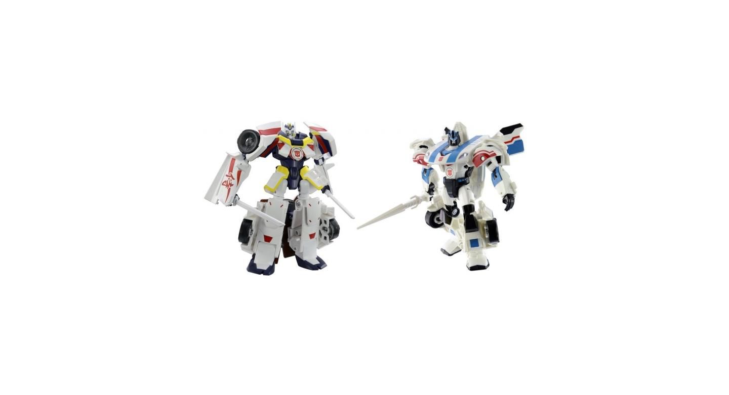 Детские фигурки Transformers Japanese Exclusive Drift Origin and Jazz Battle Mode 2-Piece Action Figures, Ages 11+ — фото 1