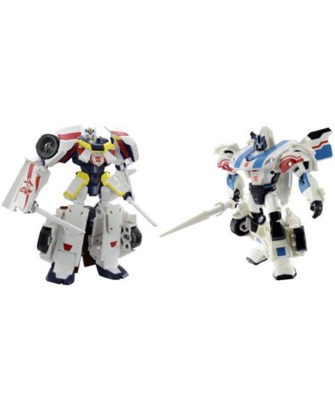 Детские фигурки Transformers Japanese Exclusive Drift Origin and Jazz Battle Mode 2-Piece Action Figures, Ages 11+