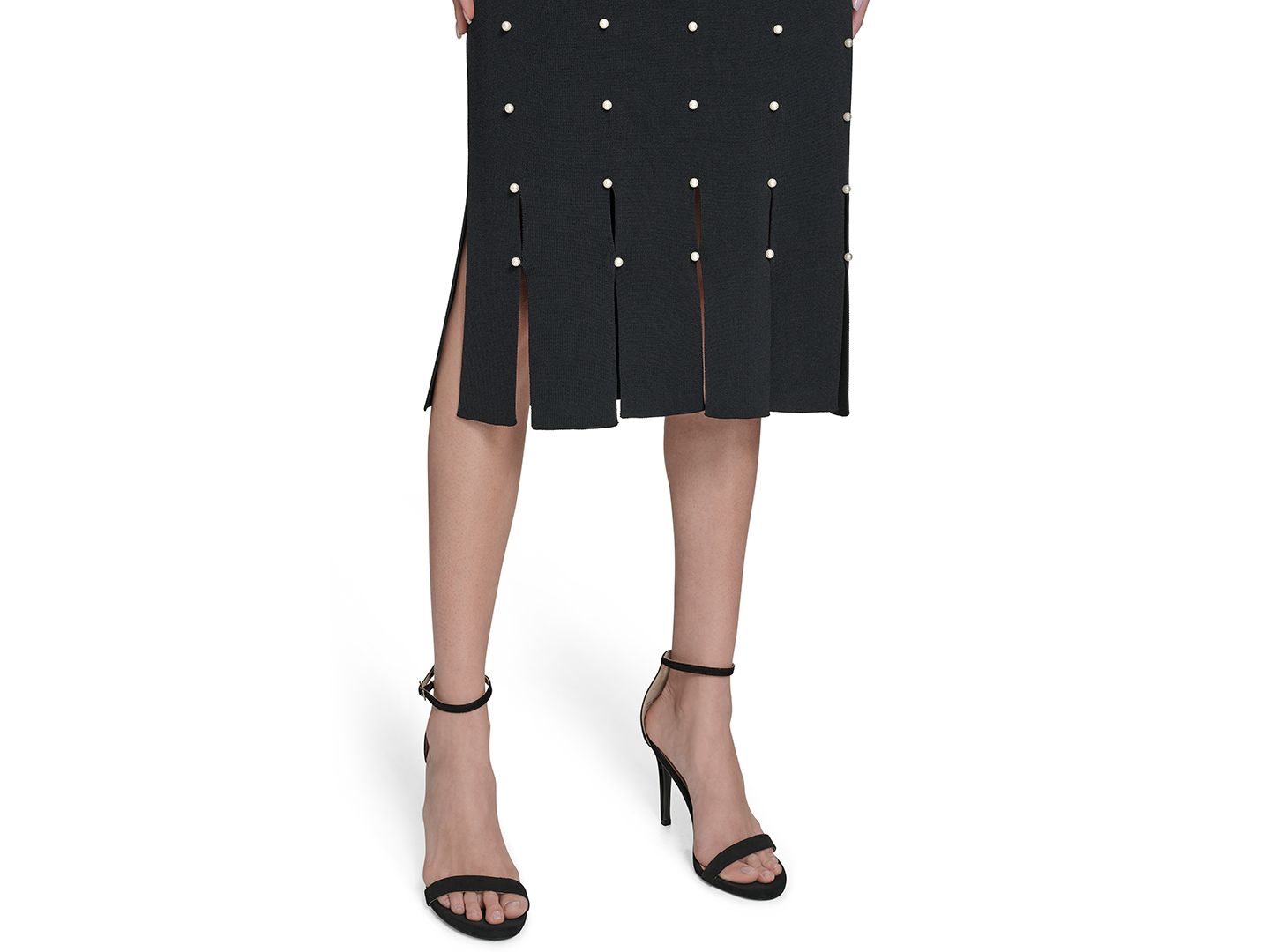 Женское платье Vince Camuto Crewneck Midi, цвет: Чёрный — фото 4