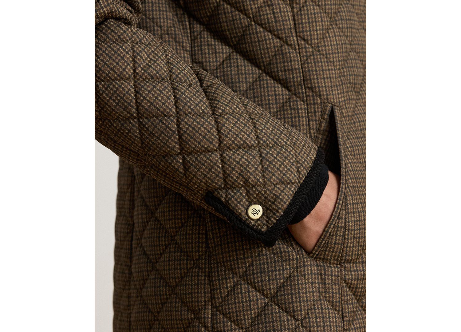 Women's Faux-Sherpa-Collar Quilted Coat
