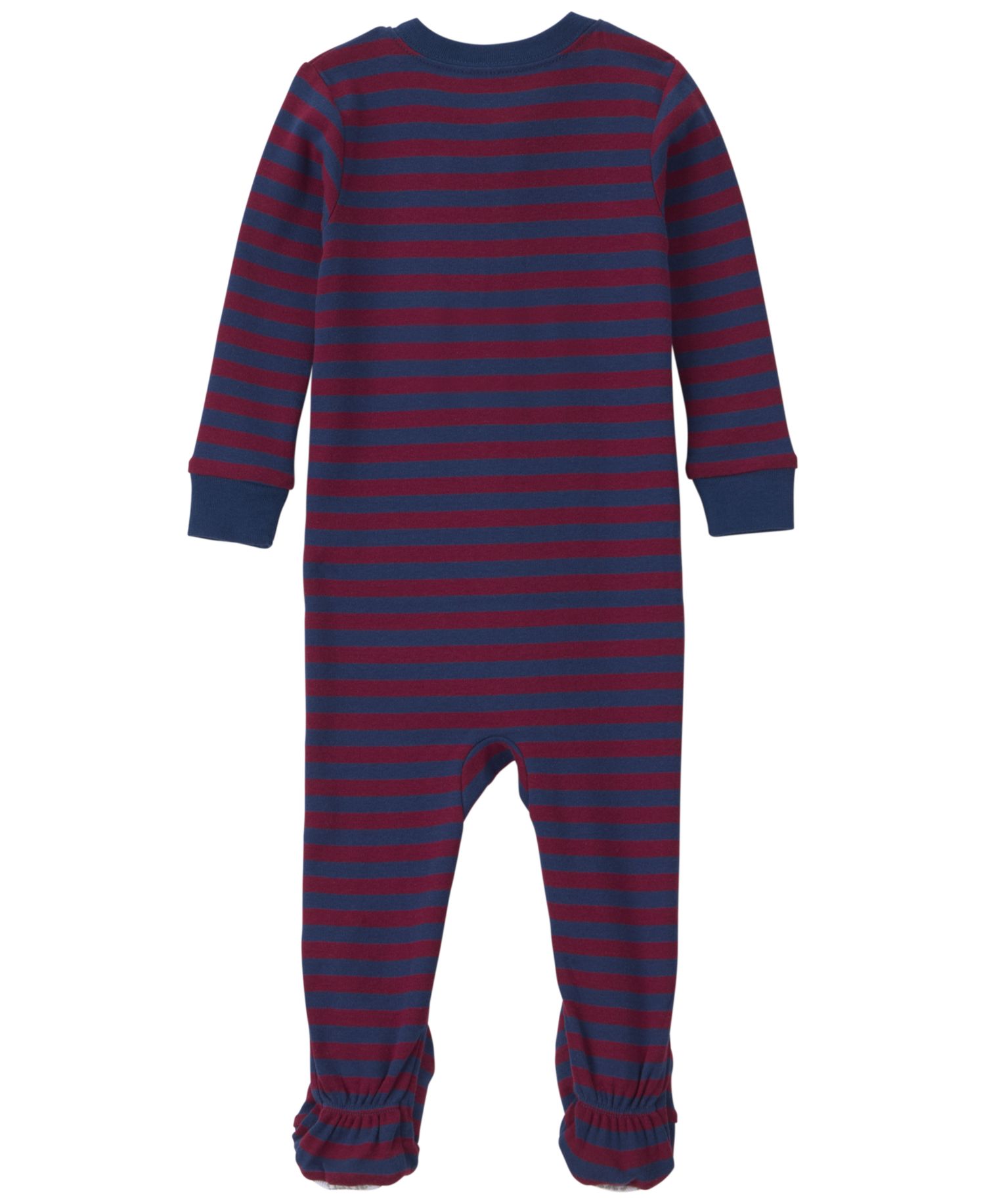 Baby Boys' Dog Striped 2-Way Zip Cotton Footed Pajama