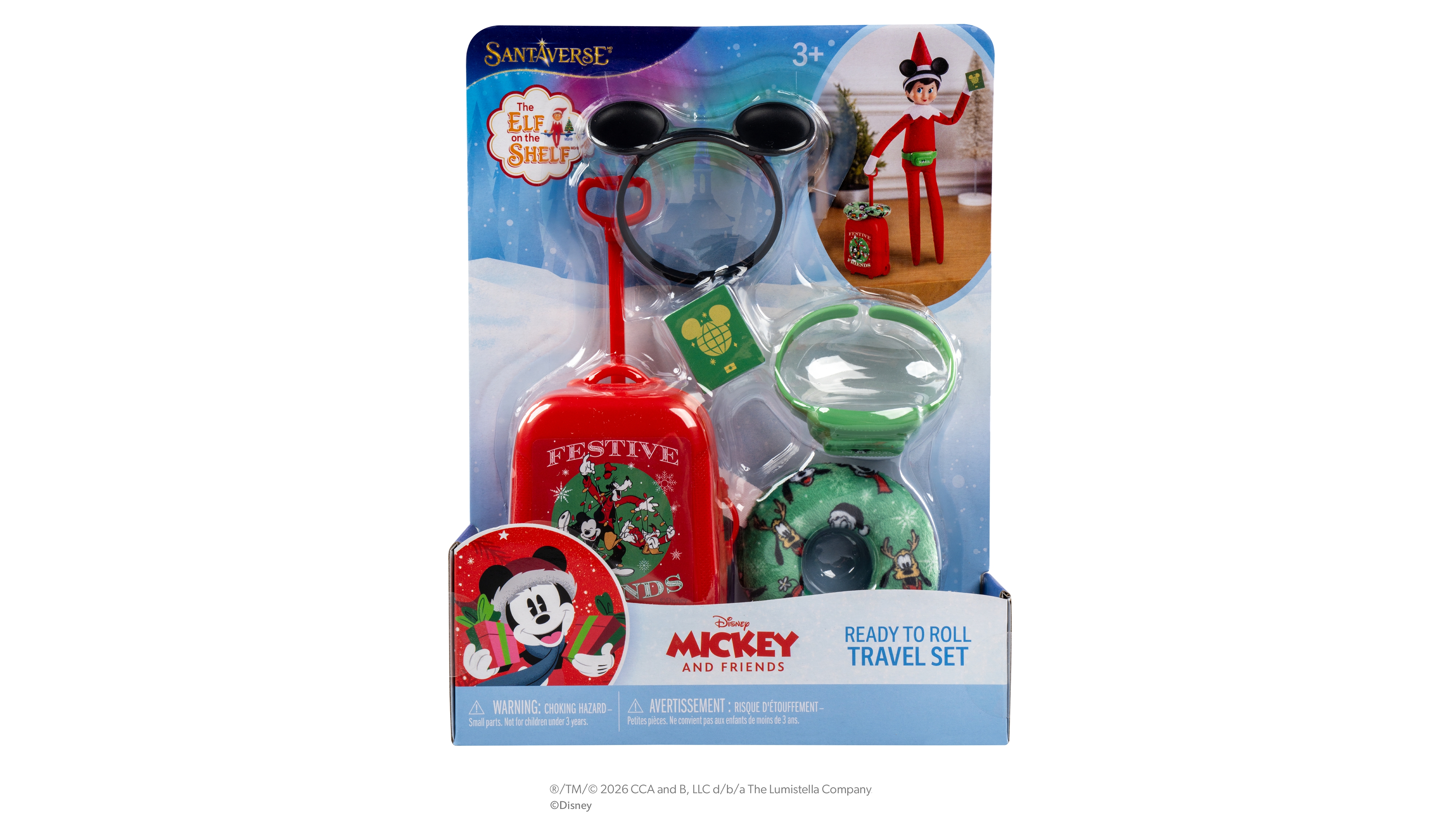 Elf on the Shelf Mickey & Friends 5-Piece Ready to Roll Travel Set, Ages 3+