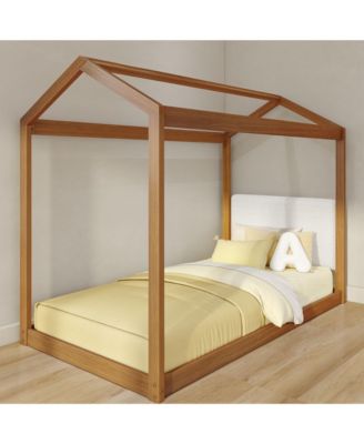 Twin House Bed Blonde And Floating Headboard for Bunks, Twin 945 x 535mm
