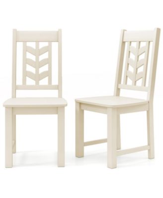 Set of 2 Kitchen Dining Chairs Rubber Wood Frame Side Chairs
