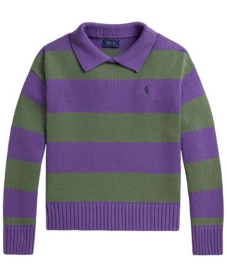 Girls' 7-16 Long-Sleeve Polo Sweater