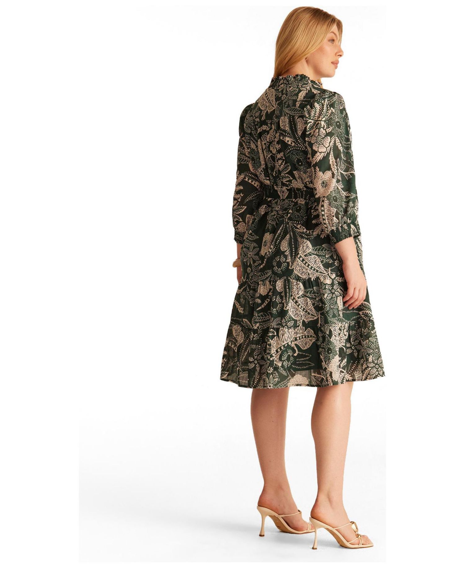Women's Sea Lily Collared Zip-Front Mini Shirt Dress