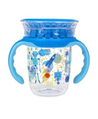 No-Spill Edge 360 2 Stage Drinking Cup with Removable Handles, Robot