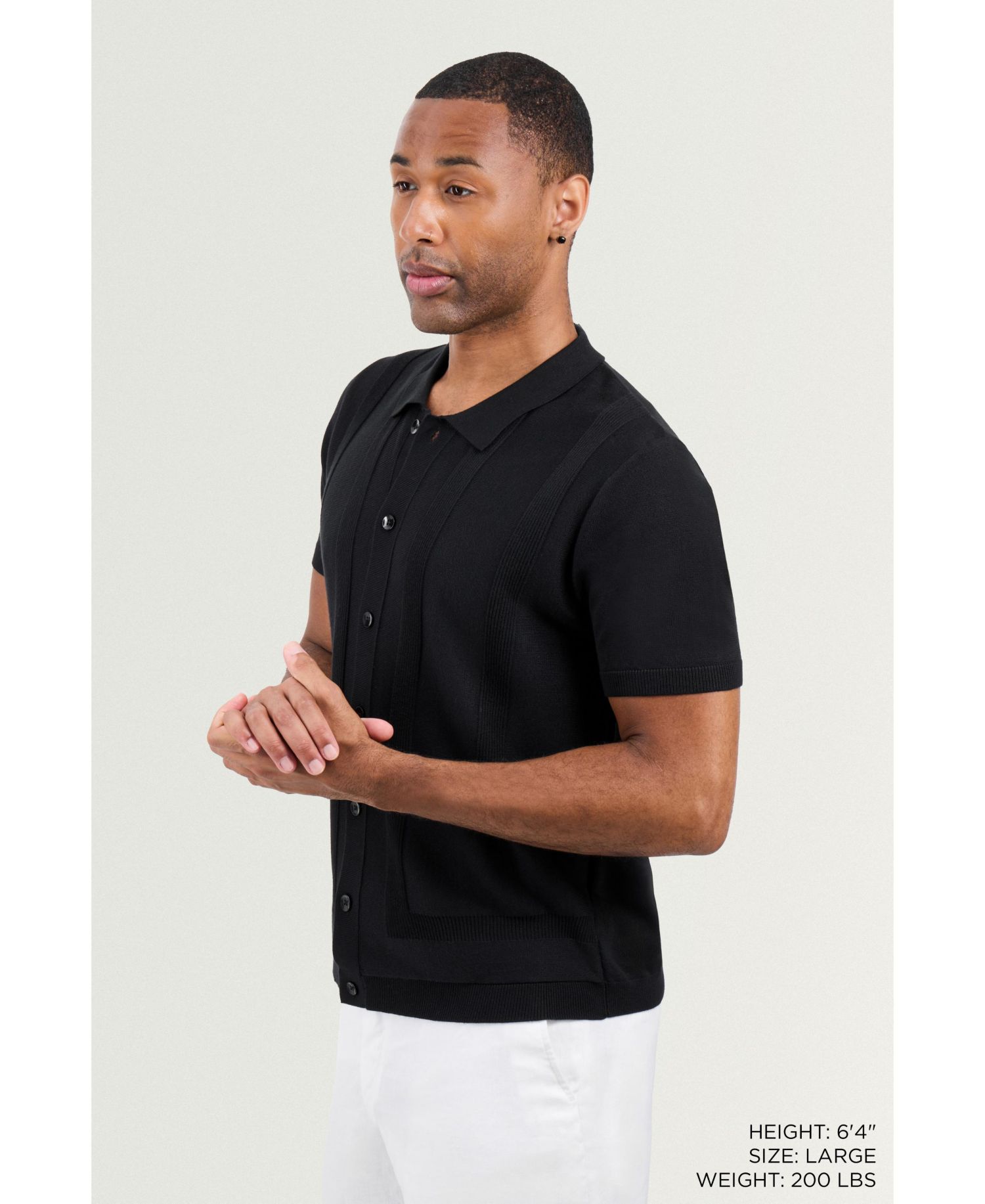 Men's SPRING + MERCER Classic Ribbed Texture Polo Sweater Shirt