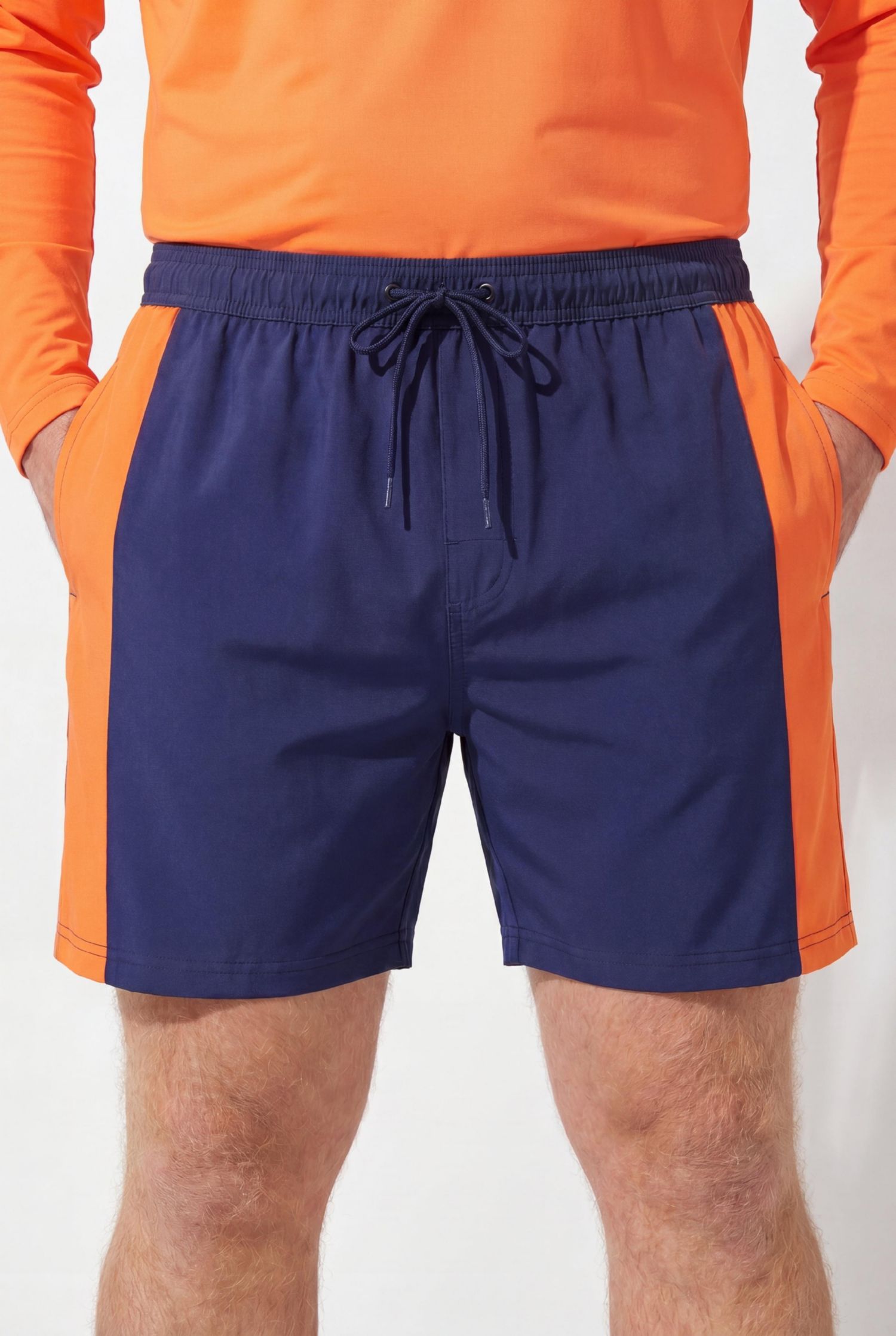 Men's Big and Tall 5" Contrast Swim Shorts with Super Stretch Liner