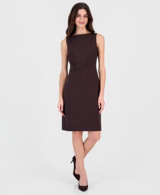 Women's Sleeveless Compression Boat Neck Sheath Dress