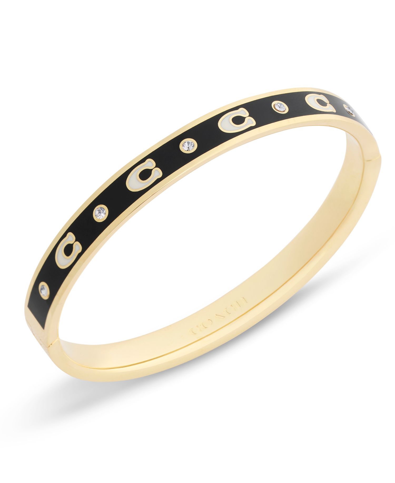 Faux Stone Signature Repeated C Stone Bangle Bracelet