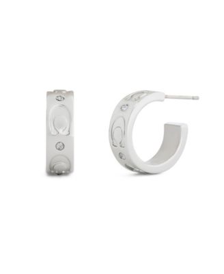 Faux-Stone Signature C Stone Huggie Earrings