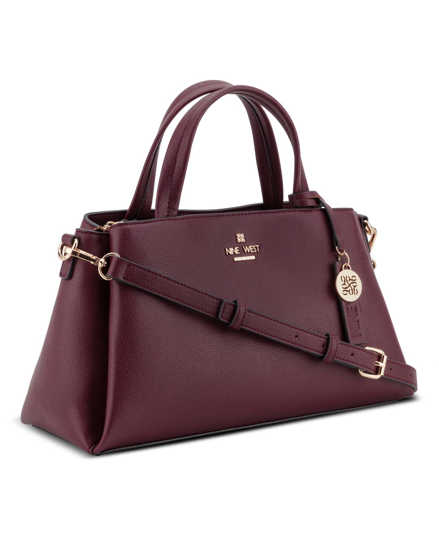 Женская сумка Nine West Luela Large Top Handle Satchel Handbag, цвет: Boysenberry — фото 3