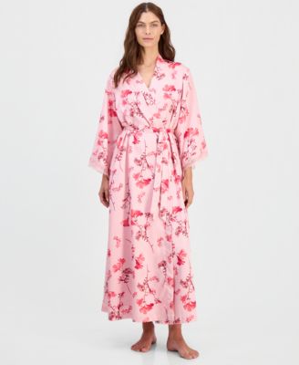 Women's Lace-Trim Satin Robe