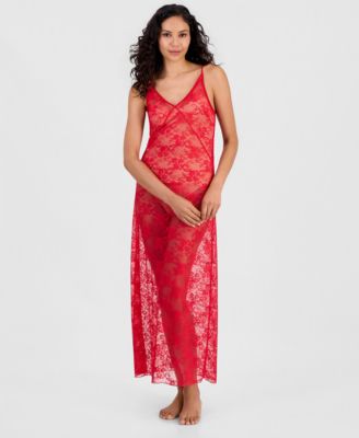 Women's Sheer Floral V-Neck Lace Gown