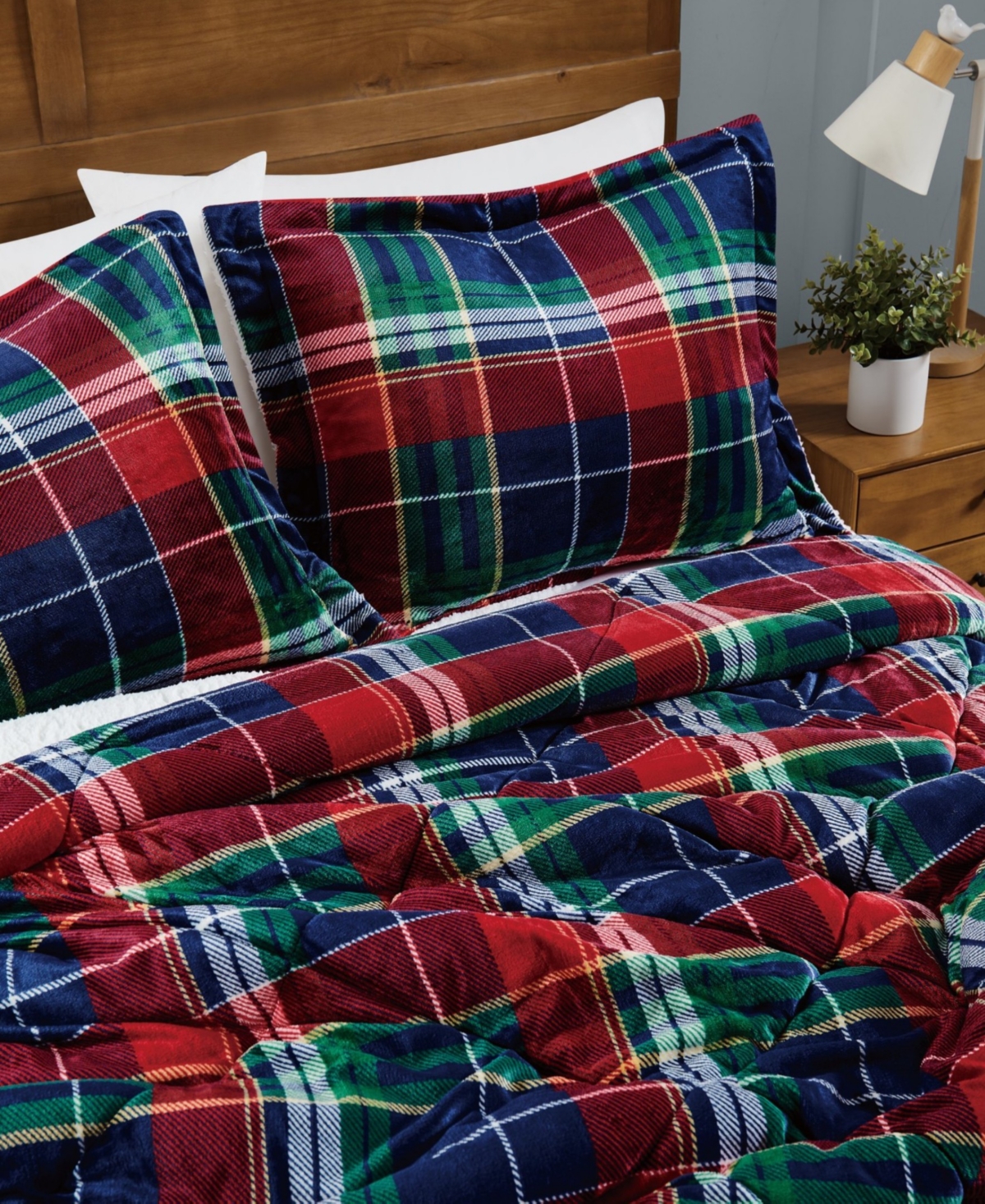Truly Soft Cuddle Warmth Ivan Plaid 3-Piece Comforter Set