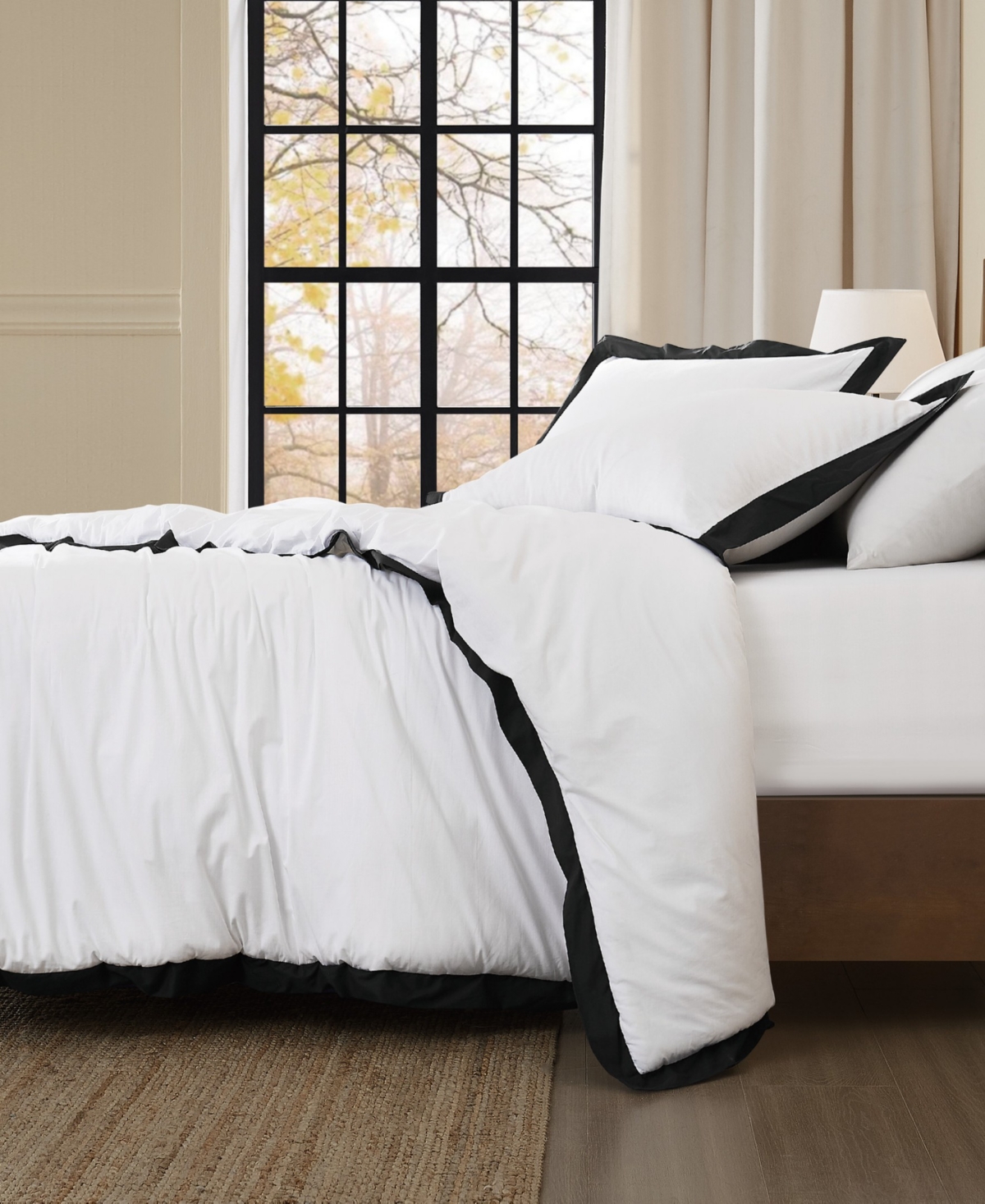 Brooklyn Loom Cotton Hotel Border 3-Piece Comforter Set