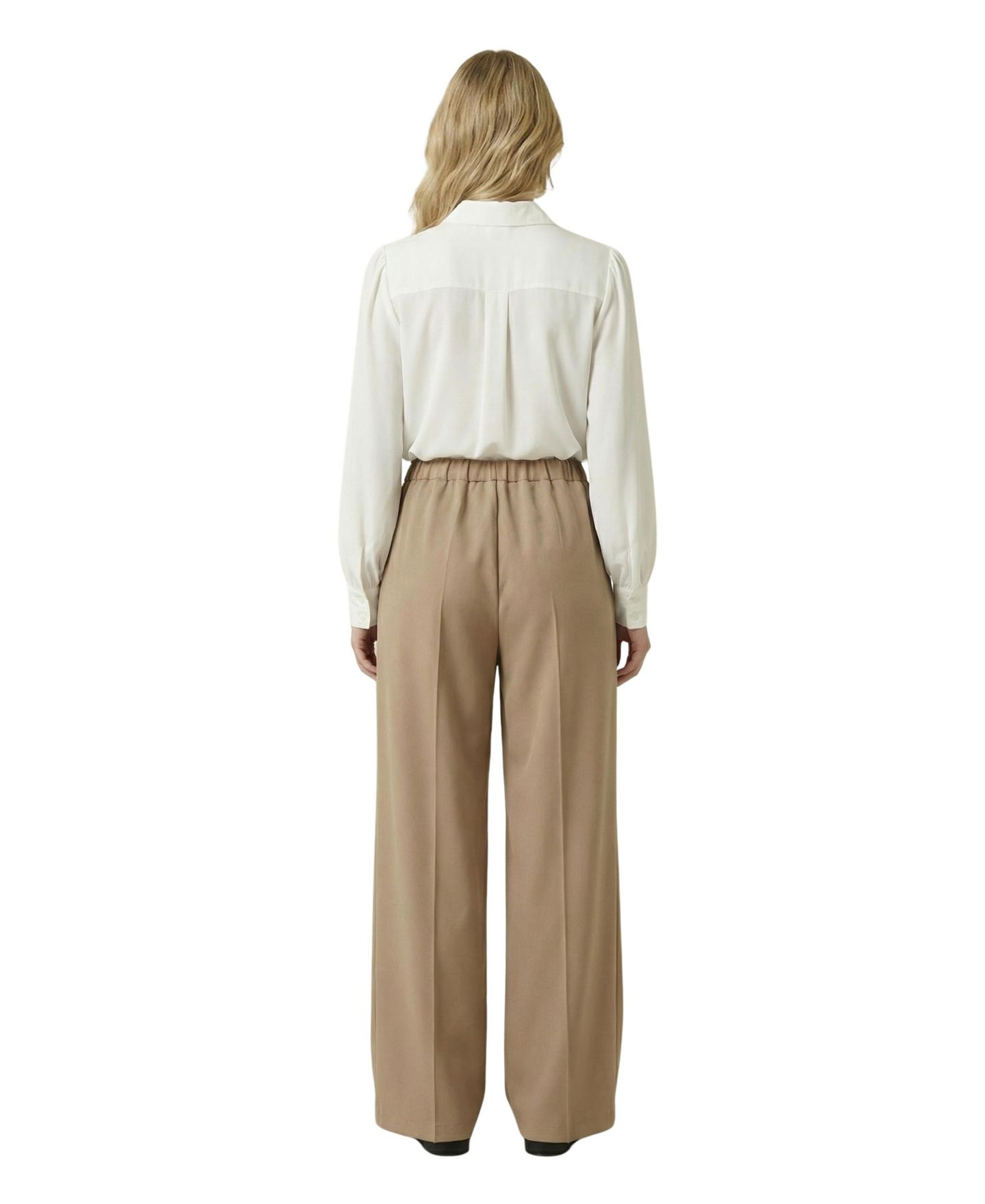 Женские брюки Modenaire Wide-Leg Drawstring-Waist, цвет: Хаки — фото 2