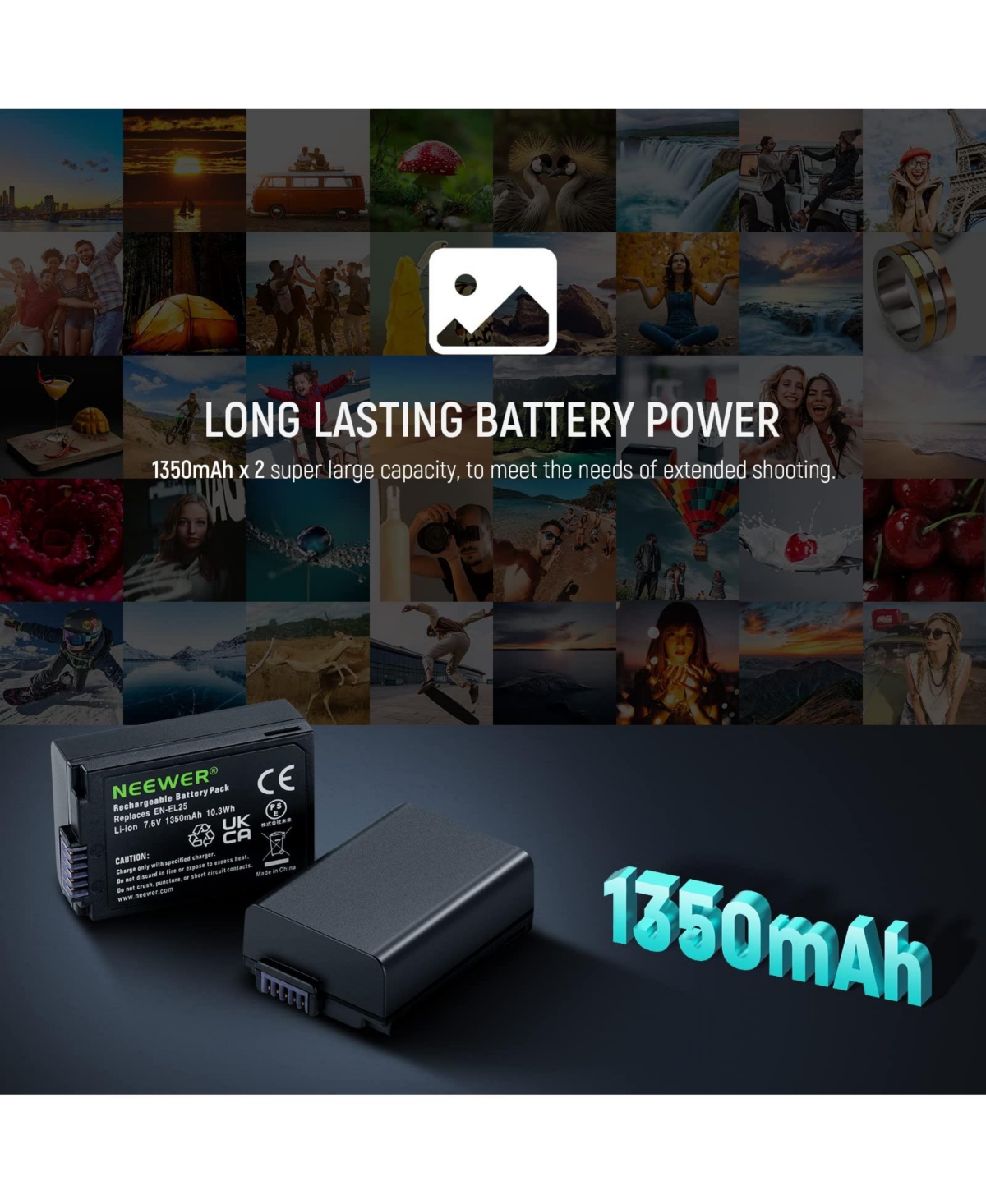 Neewer En-EL25 Camera Battery and Charging Accessory with 1350mah