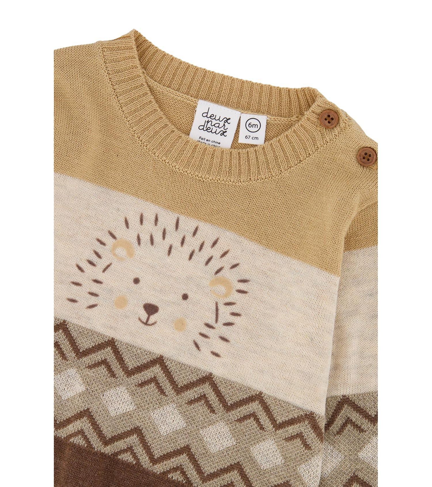 Baby Boys ( 3M to 24 M ) Knitted Sweater and Pants Set Cinnamon
