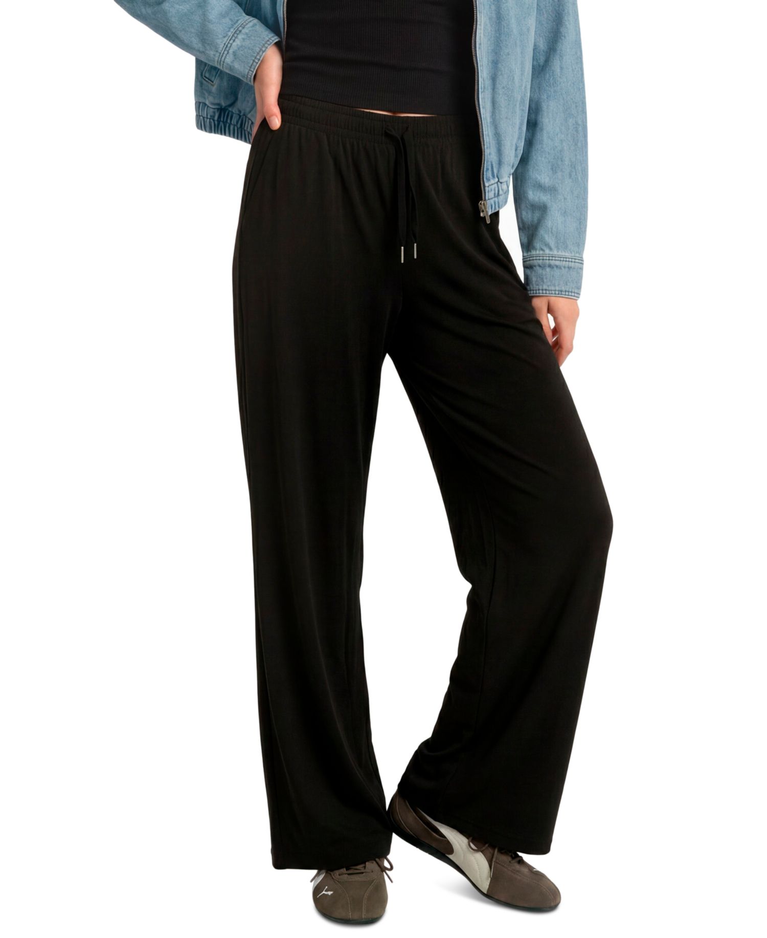 Women's Stretch Knit Wide-Leg Pull-On Pants