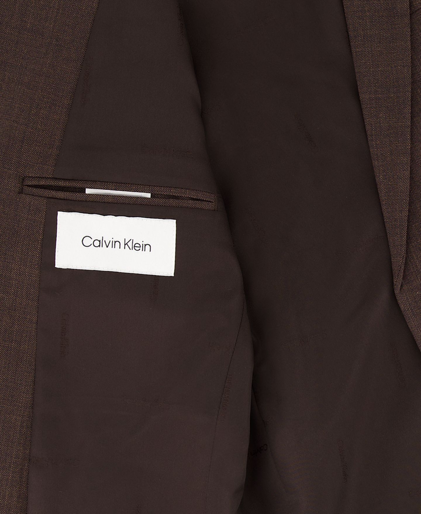 Куртка Calvin Klein Stretch Refined Sharkskin Long-Sleeve Jacket для мальчиков, цвет: Тёмный коричневый — фото 5