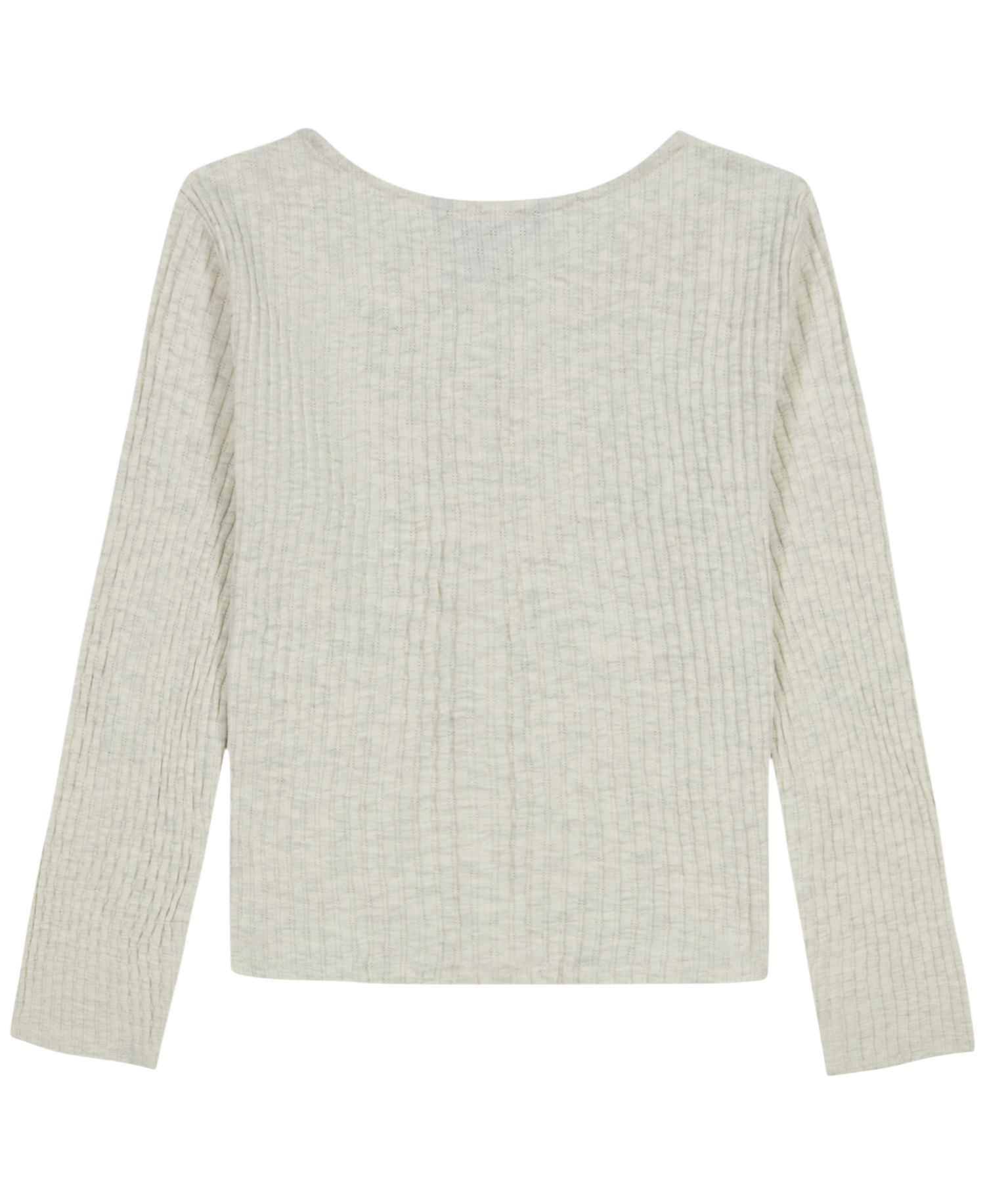 Girls' 7-16 Pointelle Rib Long-Sleeve Top
