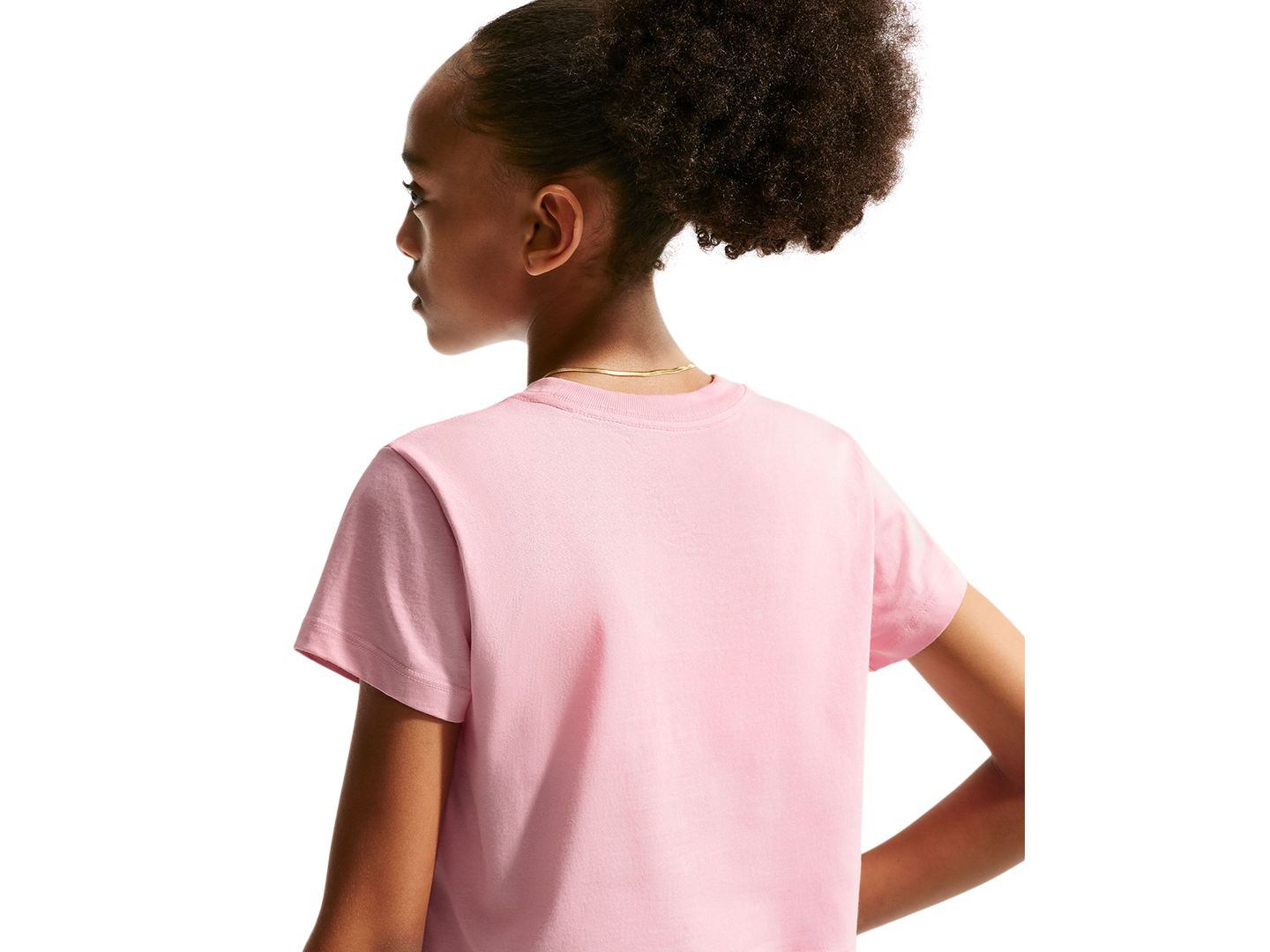 Футболка Nike Sportswear Cropped Short-Sleeve T-Shirt для девочек, цвет: Мягкий розовый — фото 5