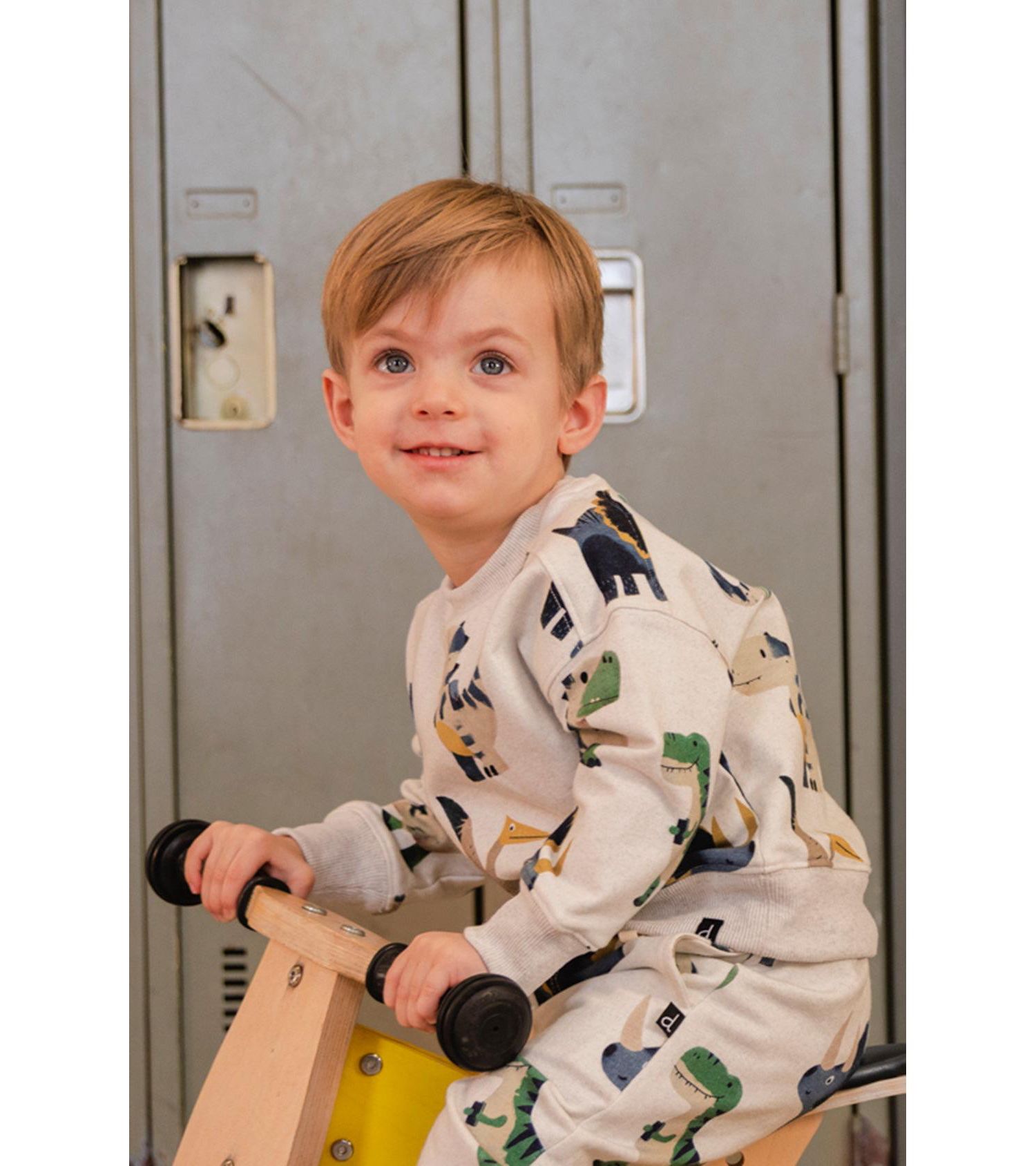 Little Boys (6-8) Fleece Sweatshirt Dinosaur Print