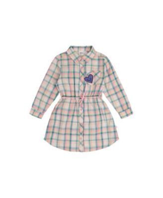 Little and Big Girl 6-14Y Shirt Dress with Belt