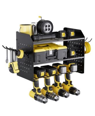 Power Tool Organizer Wall Mount Drill Holder Pegboard Rack Hooks Workshop Storage