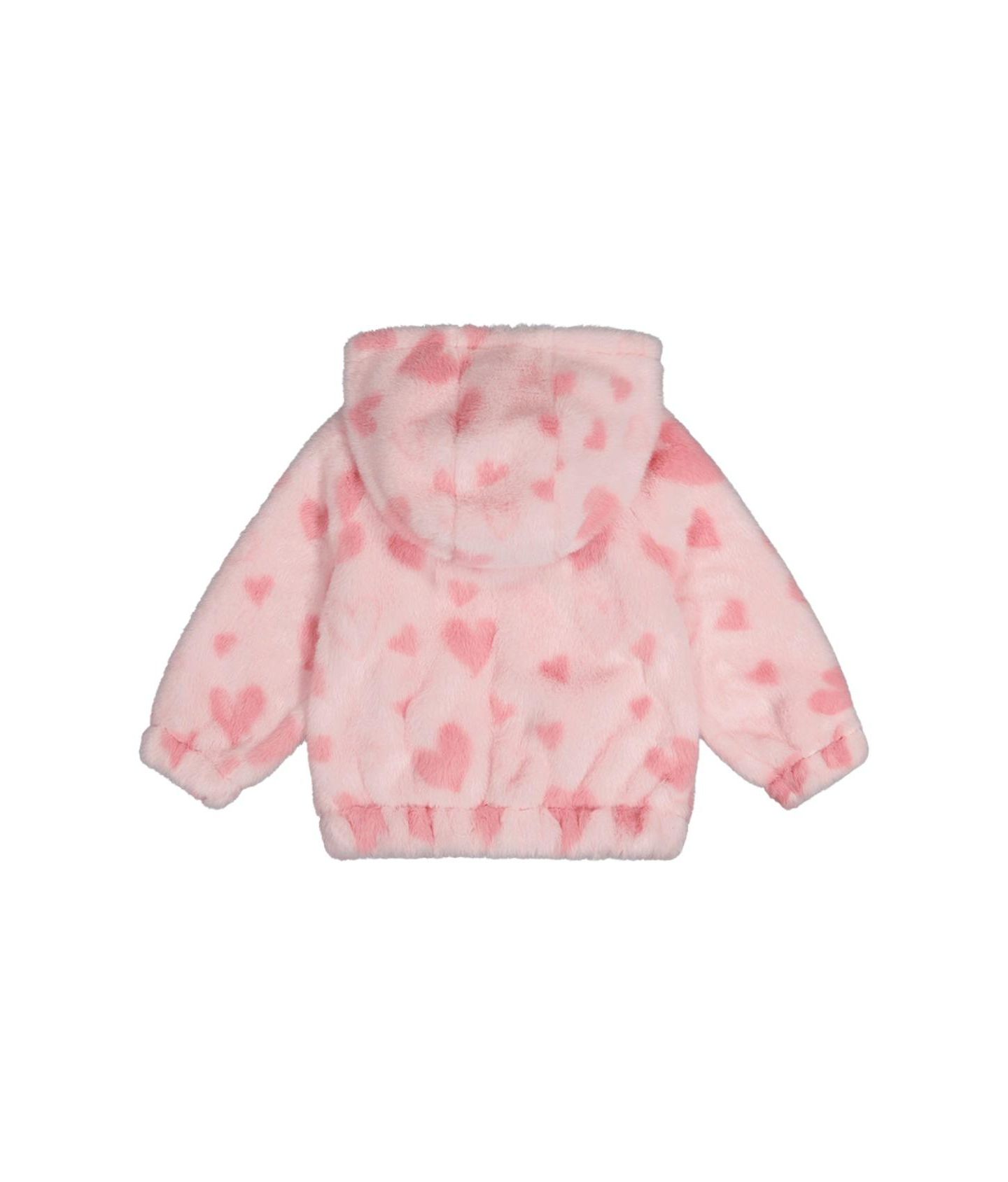 Куртка Deux par Deux Hooded Full Zip Faux Fur Jacket Printed with Hearts для девочек-малышей, цвет: Розовый — фото 7