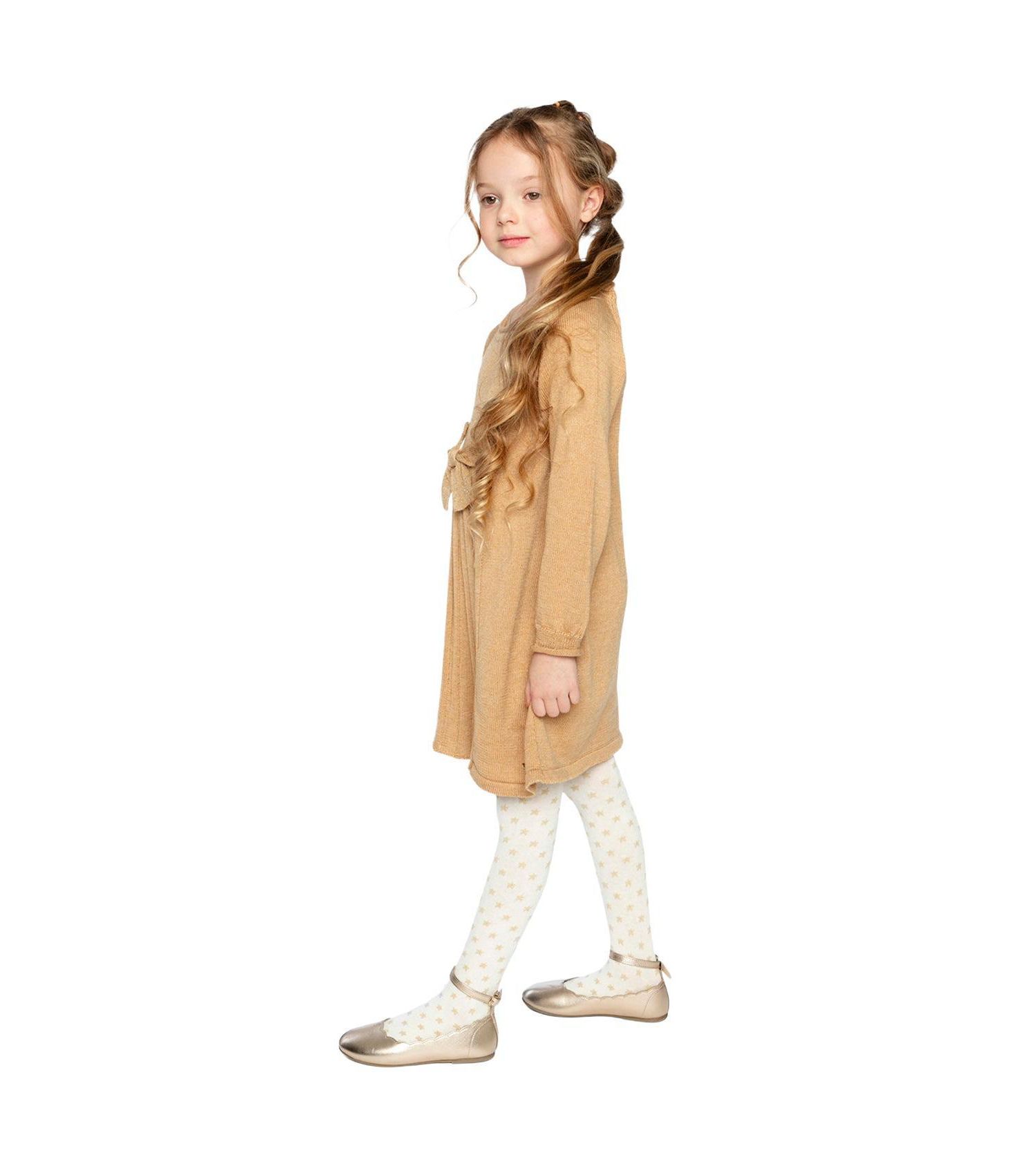 Little Girls Knitted Dress Cinnamon