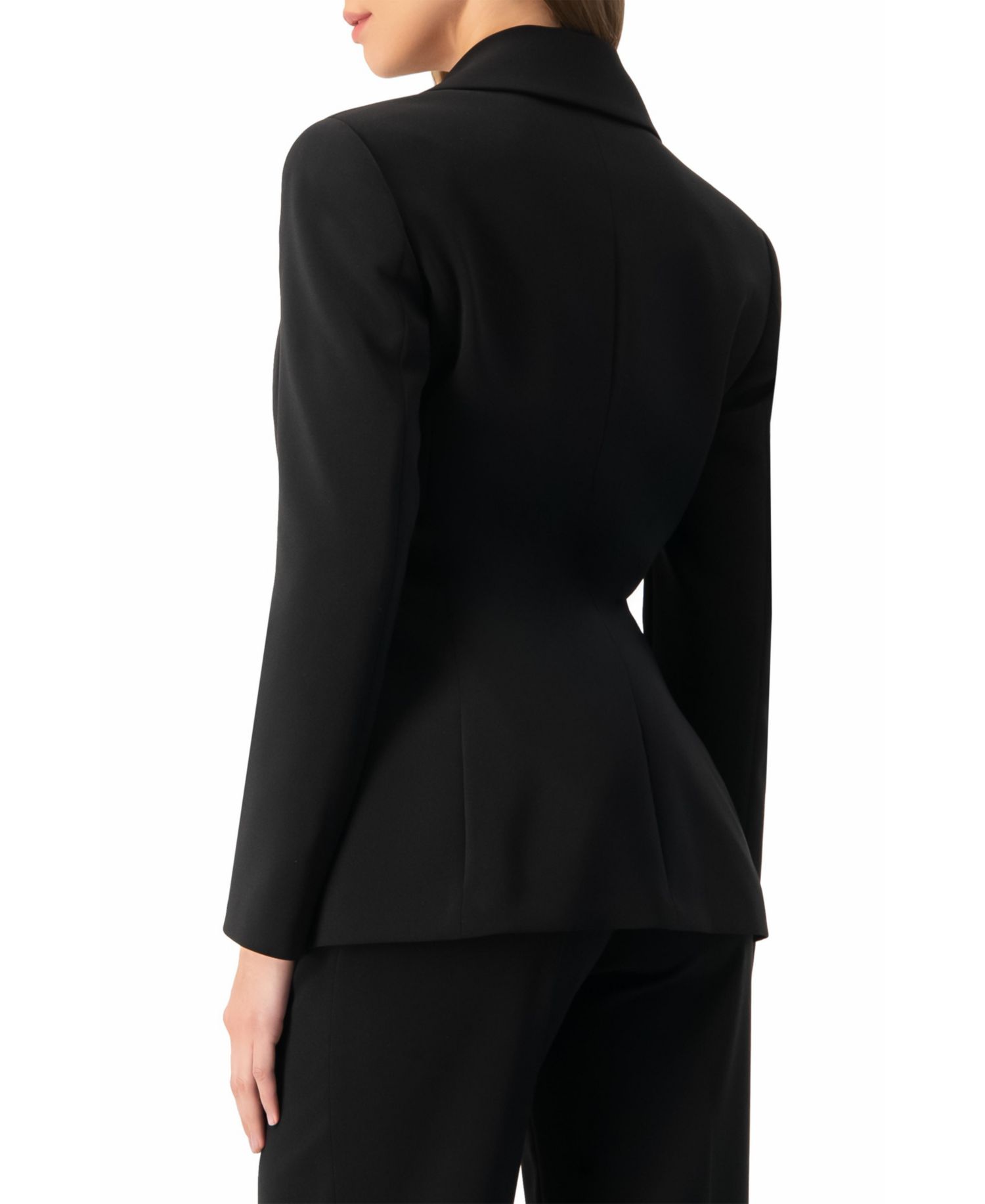 Women's Tailored Two-Button Black Power Blazer