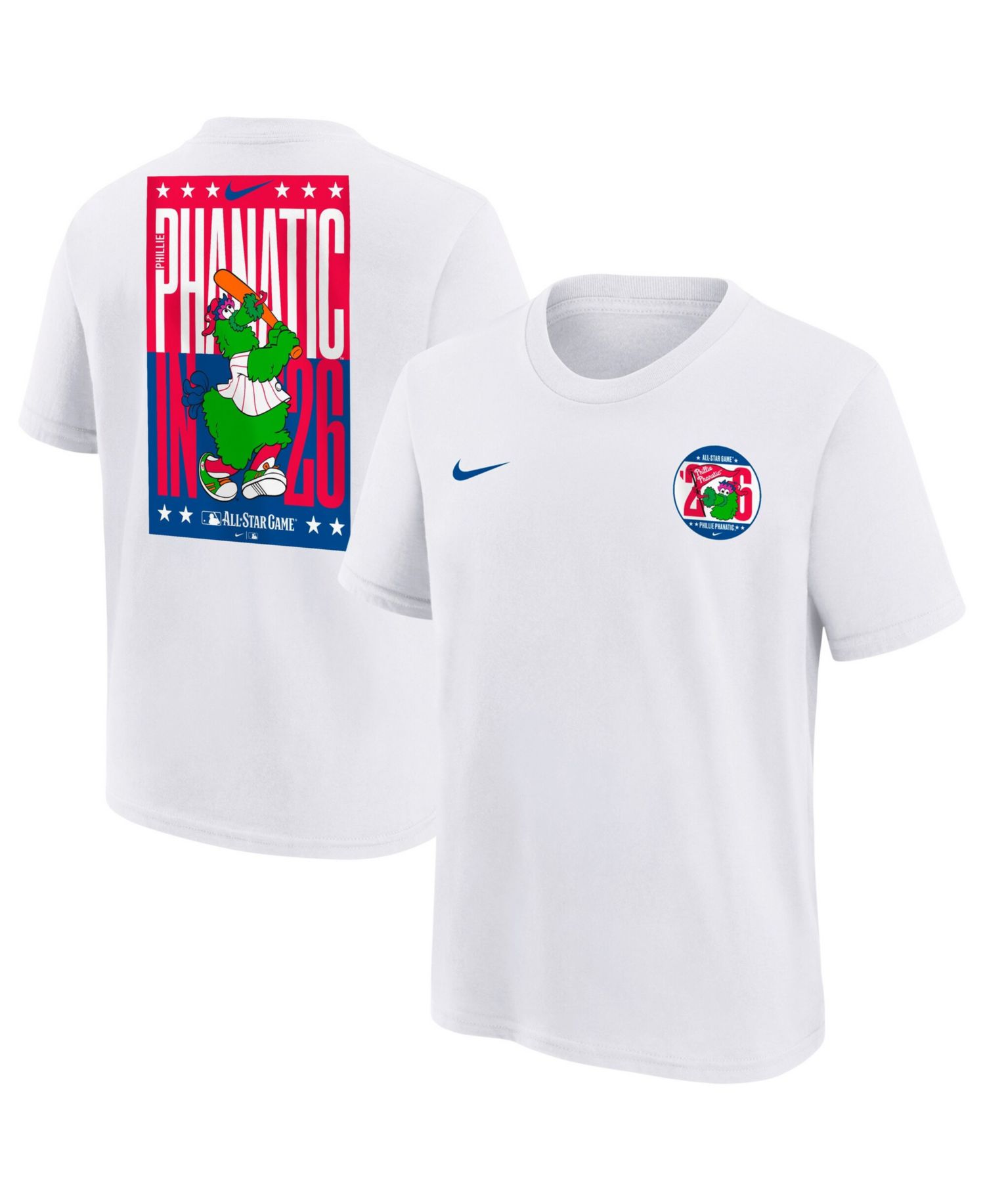 Big Boys and Girls White 2026 MLB All-Star Game Phillie Phanatic T-Shirt