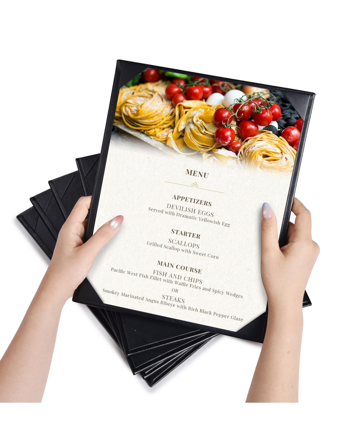 Yescom 20 Pack 8.5"x11" Pu Leather Restaurant Menu Covers Single Page with Angled Corners for Wine List Bar