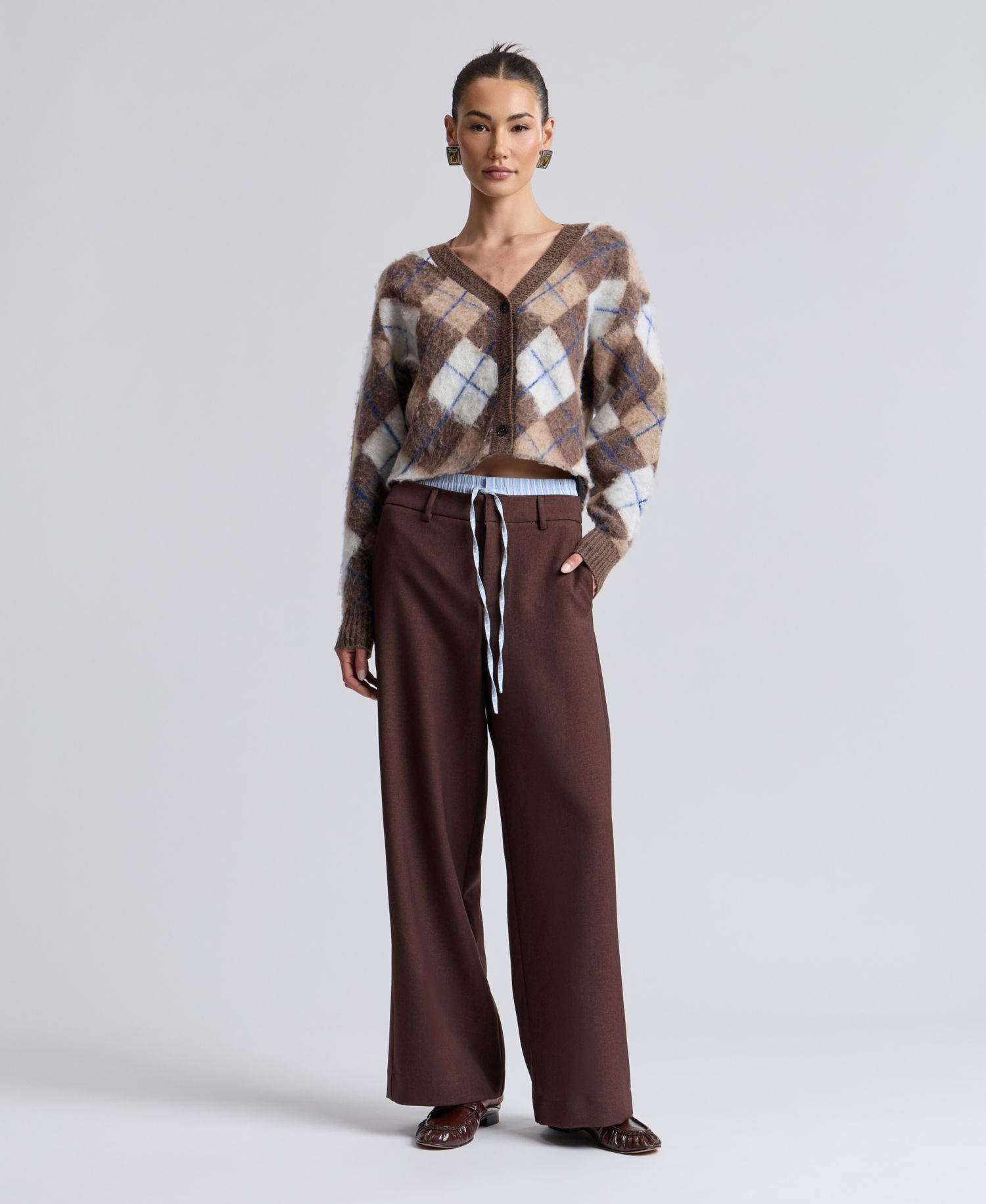 Women's Double-Waistband Wide-Leg Pants