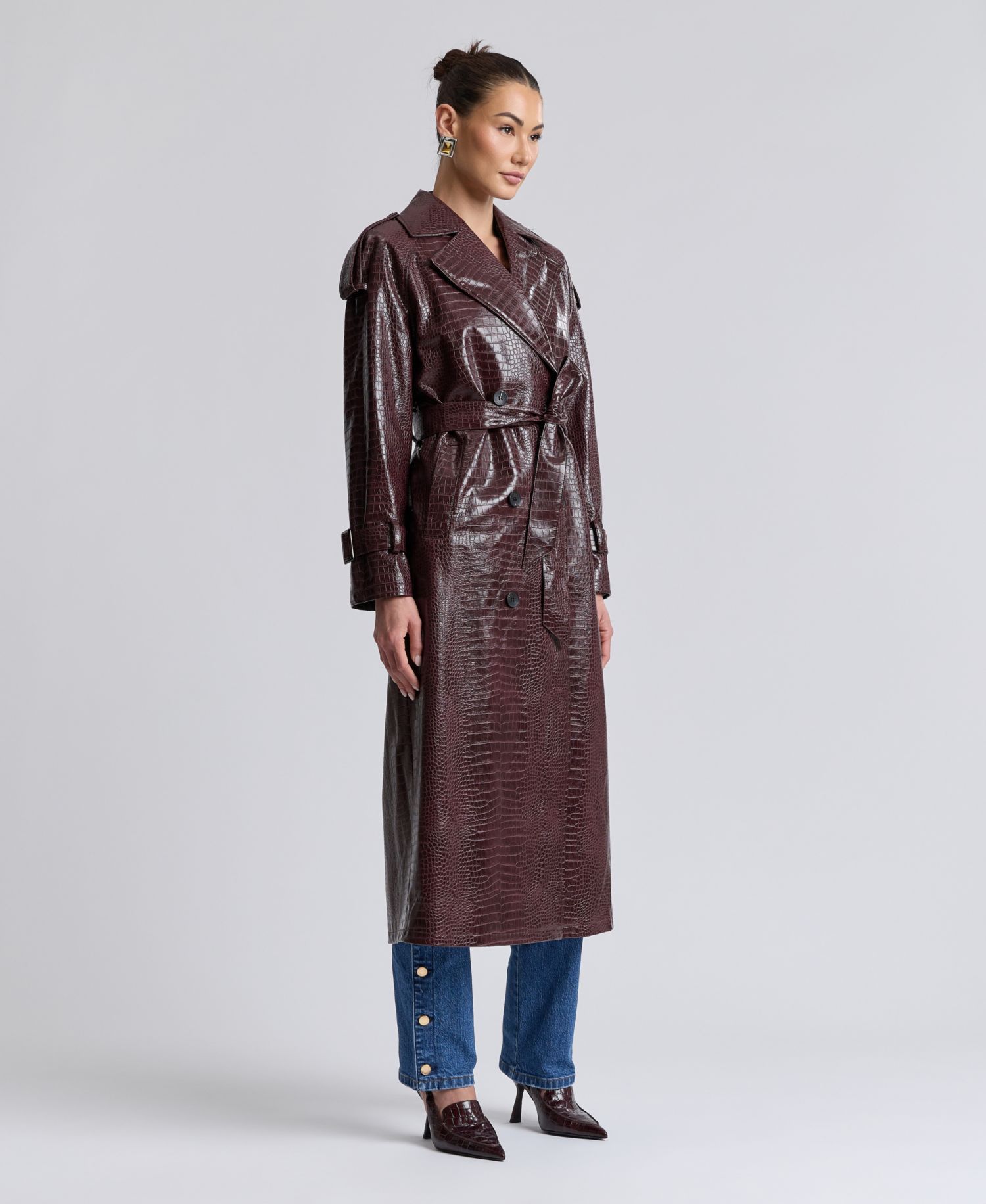 Women's Maxi Double-Breasted Trench Coat