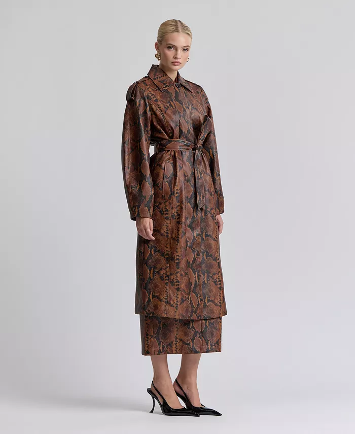 Women's Button-Front Spread Collar Maxi Coat - thumbnail 3