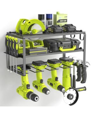 Power Tool Organizer Wall Mount 3 Layer Iron Drill Holder Storage Rack
