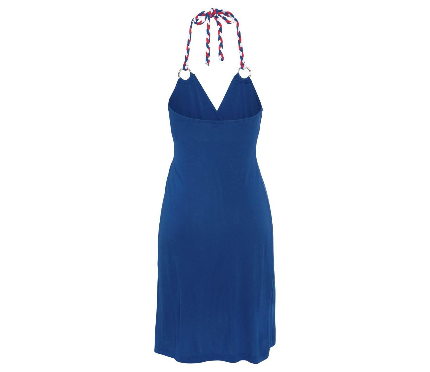 Women's Viscose Color-Block Color Block Halter-Neck Short Dress