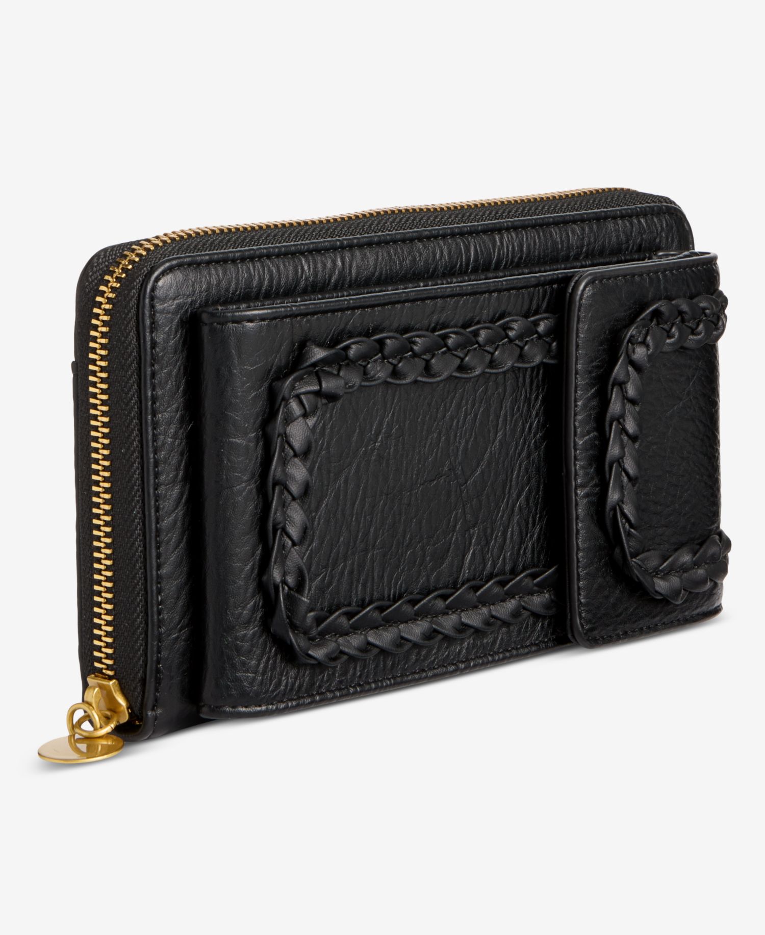 Braided-Edge Phone Crossbody Bag