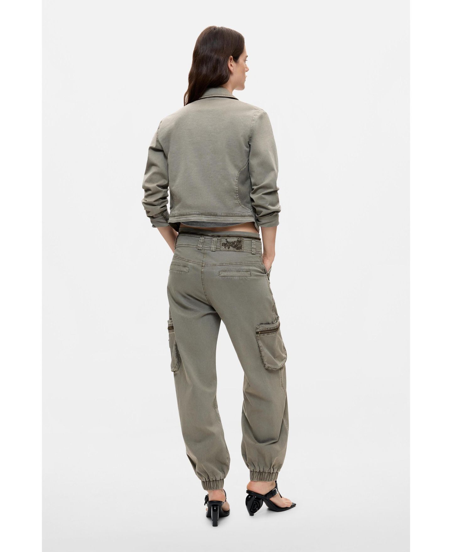 Женские брюки Desigual Cargo Multi-Pocket Trousers, цвет: Светлый зелёный — фото 5