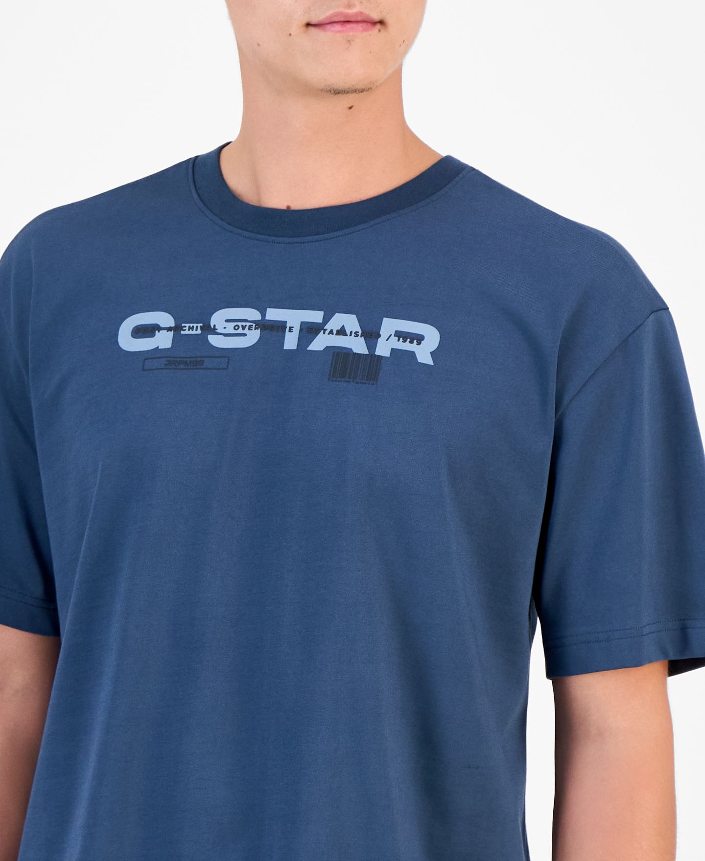 Мужская футболка G-Star Raw Relaxed-Fit Crewneck Graphic, цвет: Винтажный тёмно-синий — фото 3