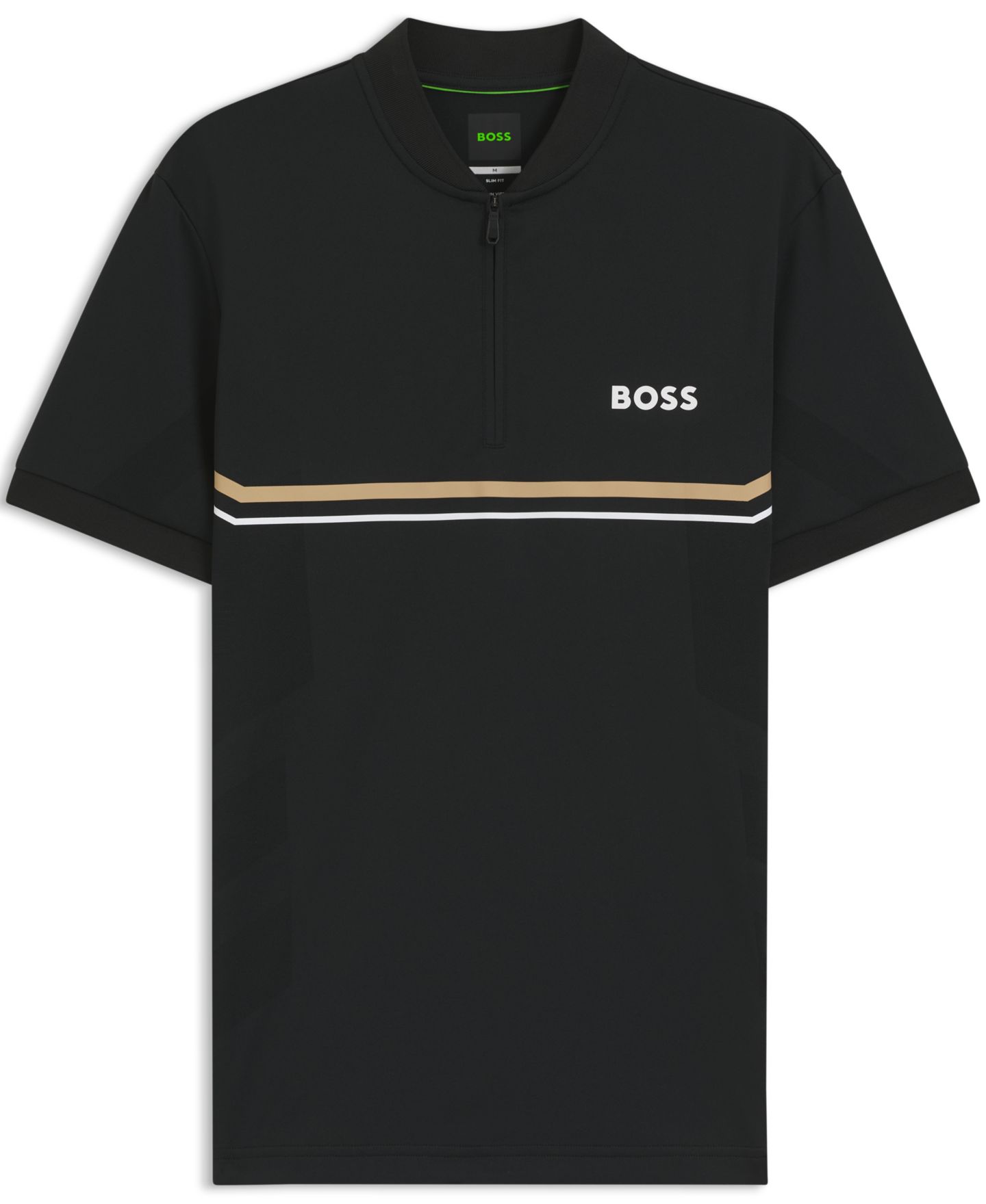 Мужское поло Hugo Boss Moisture Management Slim-Fit Polo Shirt, цвет: Чёрный — фото 2
