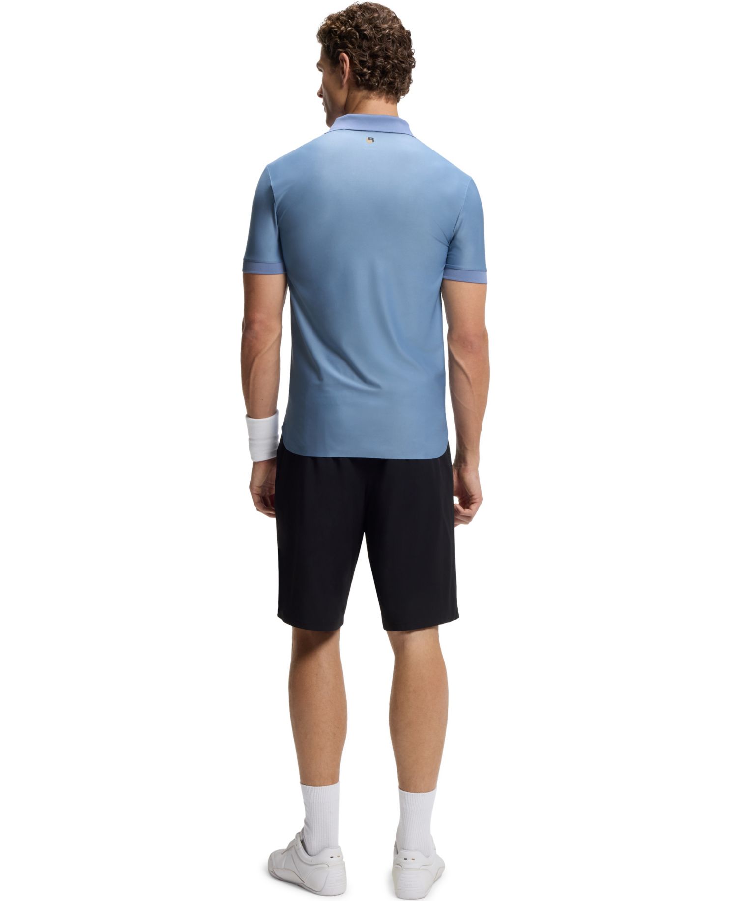 Men's Four-Way Stretch Stripe-Jersey Slim-Fit Polo Shirt